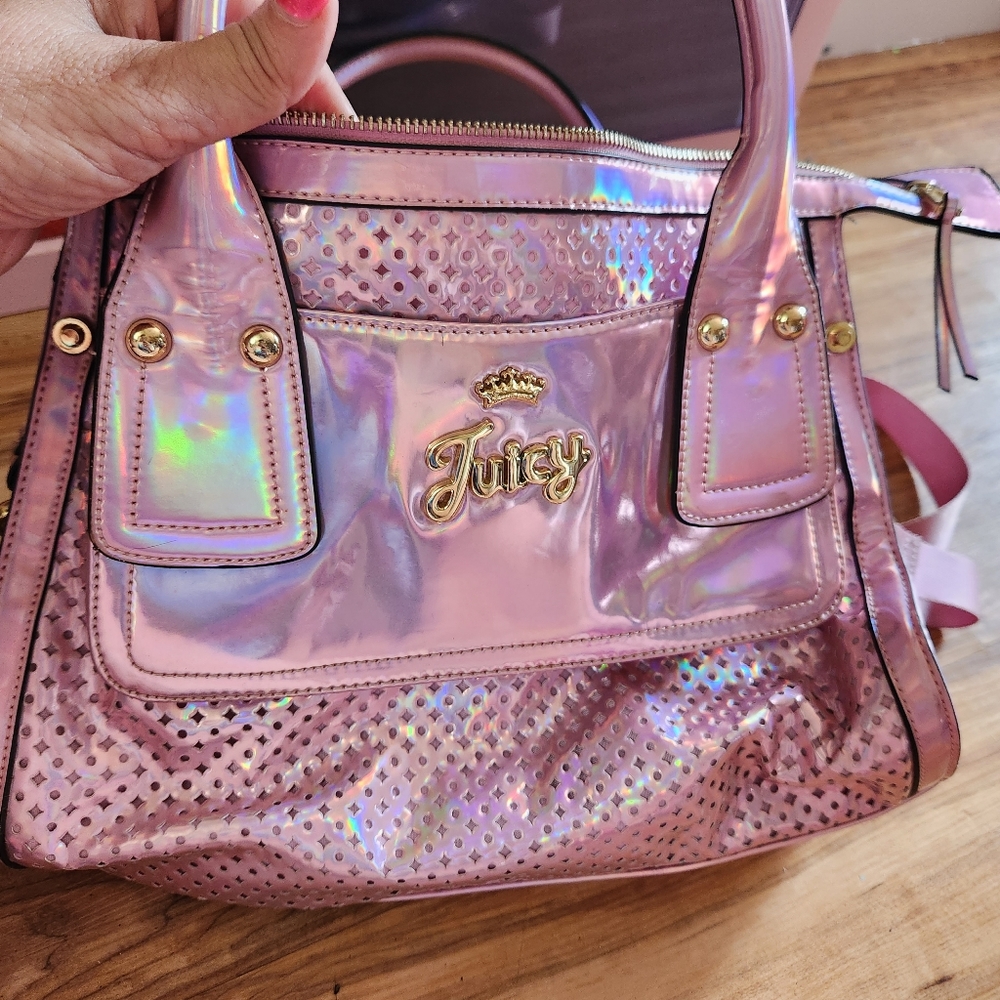 Juicy Couture iridescent holographic cross body bag